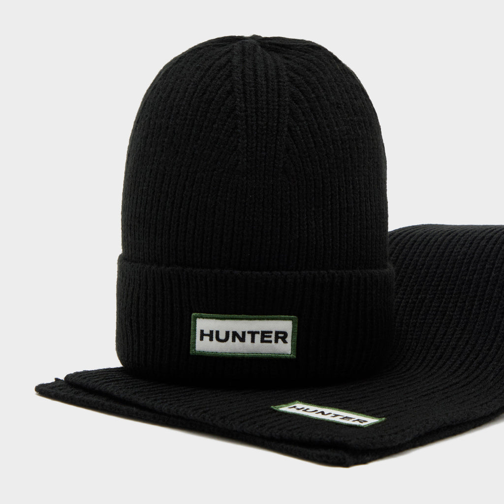 Unisex Green Label Beanie Gift Set Black
