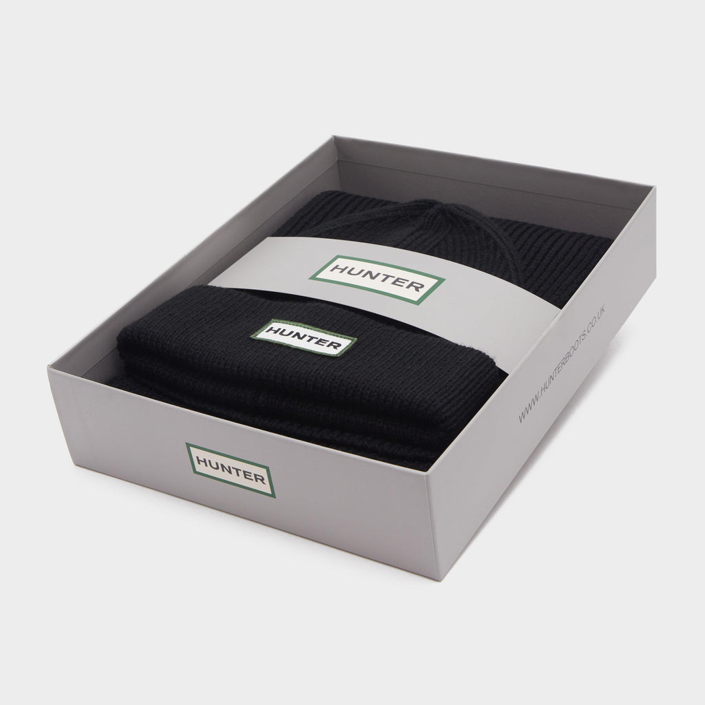 Unisex Green Label Beanie Gift Set Black