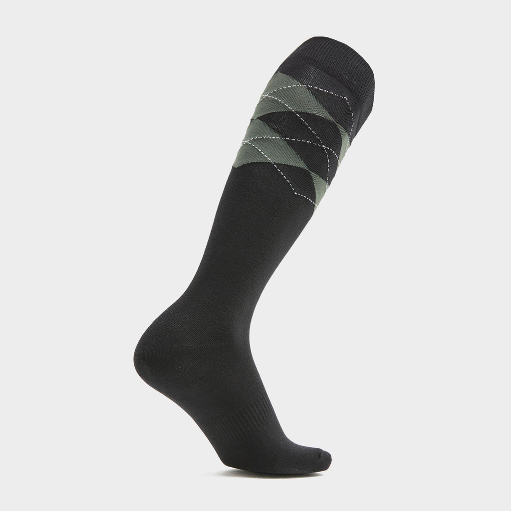 Women's Argyle Riding Socks Olive/Black
