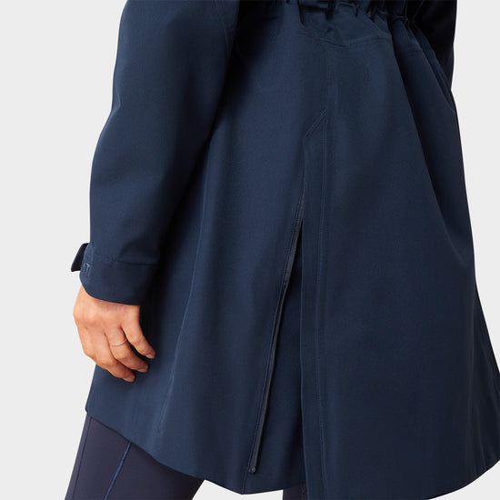 Womens Coastal Long Waterproof Jacket Navy