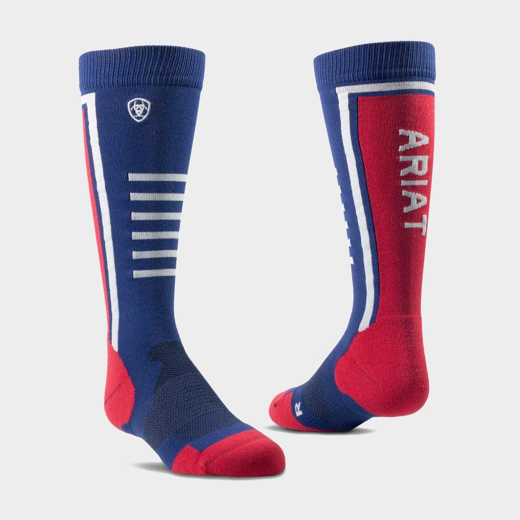 Kids' Slimline Performance Sock Navy/Red