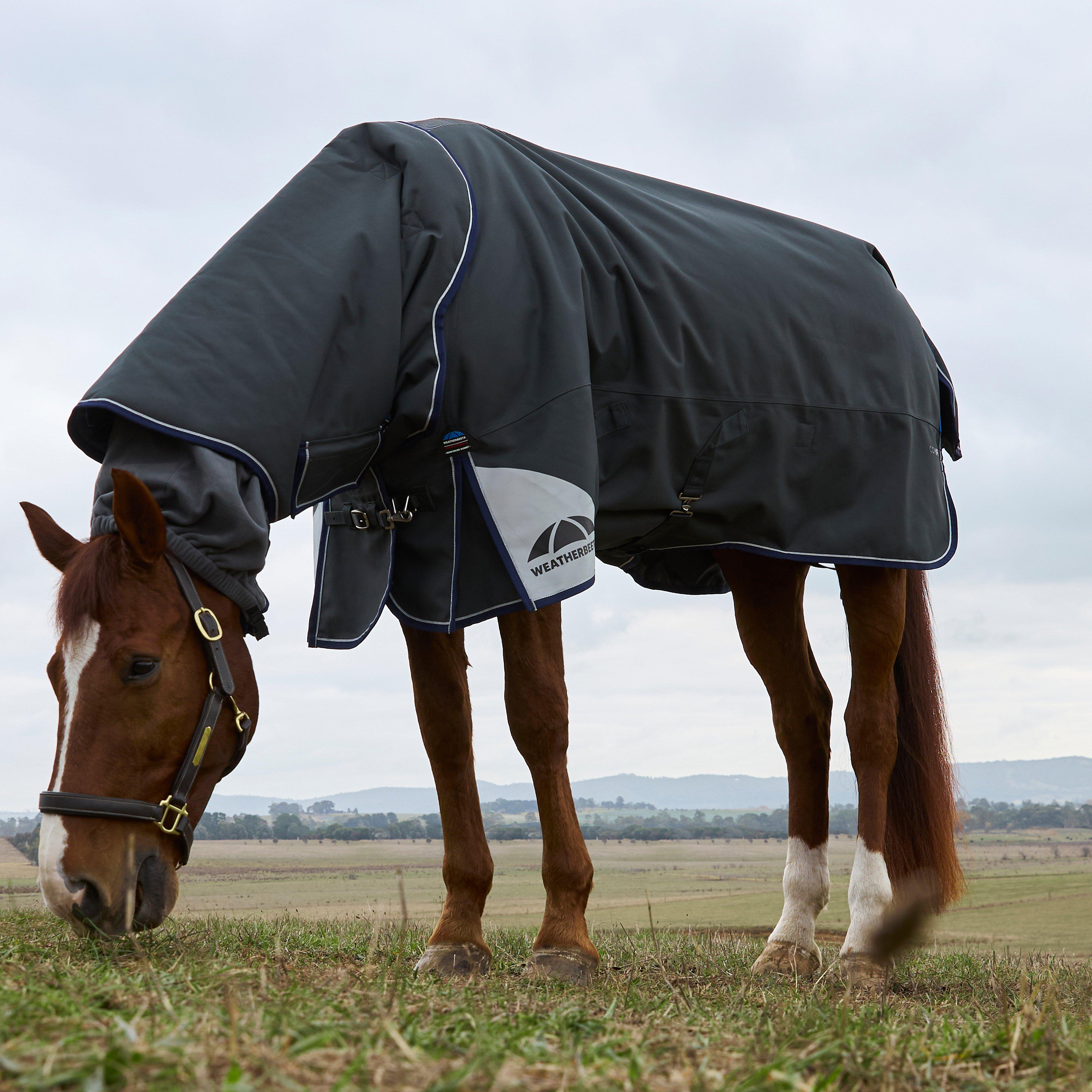 ComFiTec Ultra Detach-A-Neck 100g Medium/Light Weight Turnout Rug Charcoal