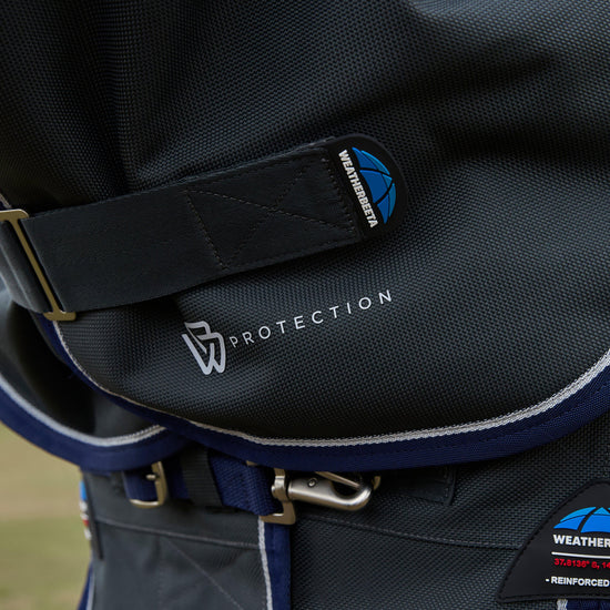 ComFiTec Ultra Detach-A-Neck 100g Medium/Light Weight Turnout Rug Charcoal