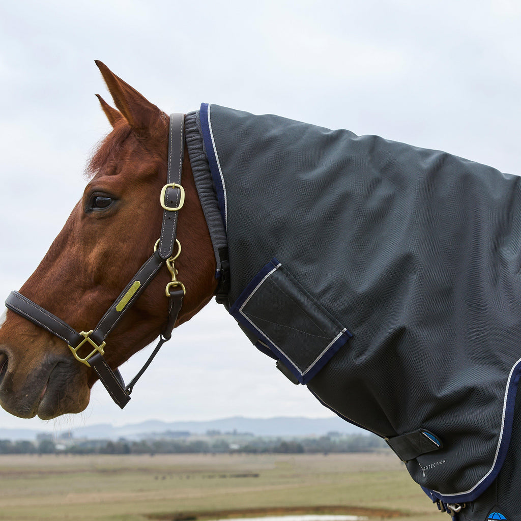 ComFiTec Ultra Detach-A-Neck 100g Medium/Light Weight Turnout Rug Charcoal