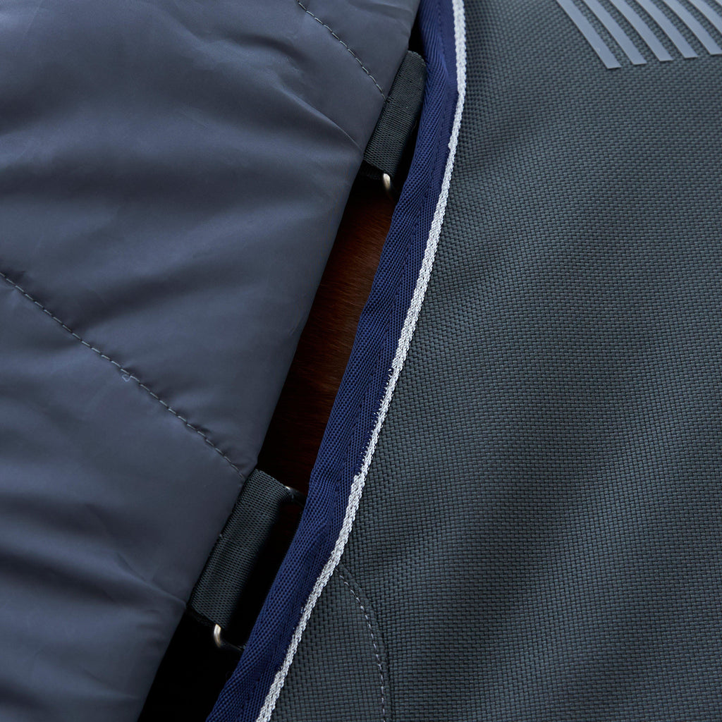 ComFiTec Ultra Detach-A-Neck 100g Medium/Light Weight Turnout Rug Charcoal