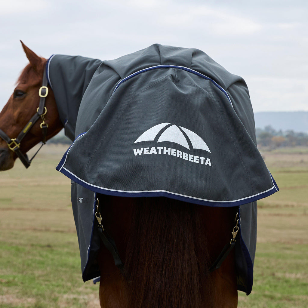 ComFiTec Ultra Detach-A-Neck 100g Medium/Light Weight Turnout Rug Charcoal