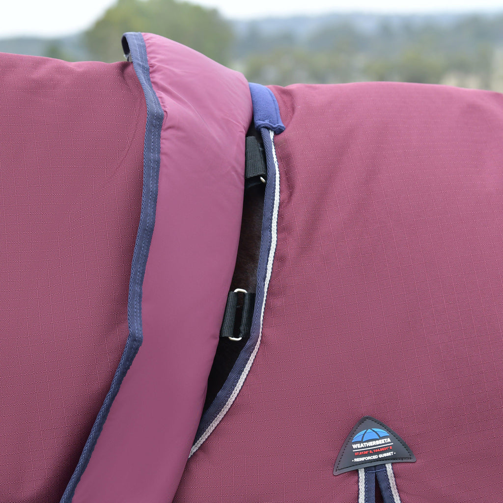 ComFiTec Essential Detach-A-Neck 220g Turnout Rug Burgundy