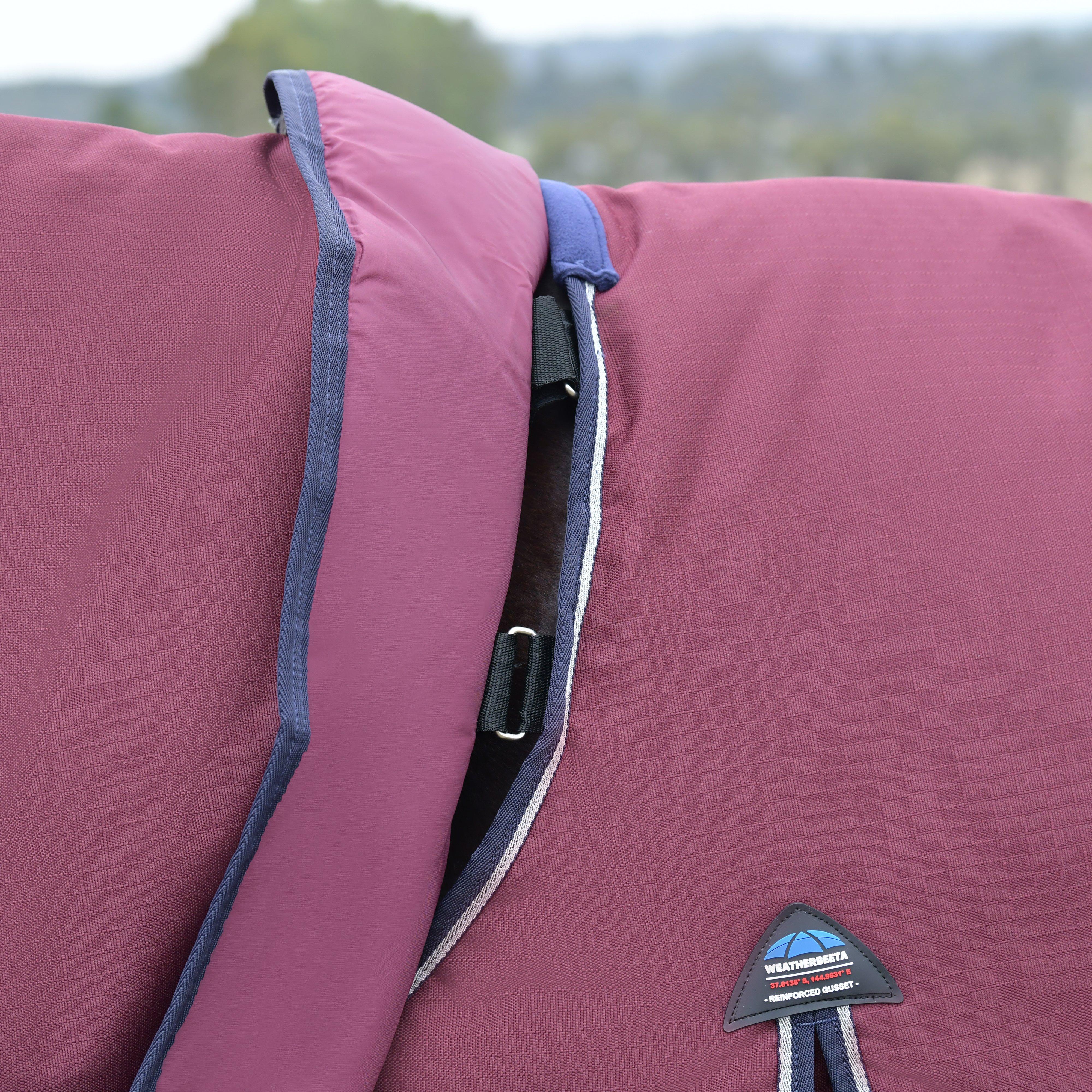 ComFiTec Essential Detach-A-Neck 220g Turnout Rug Burgundy