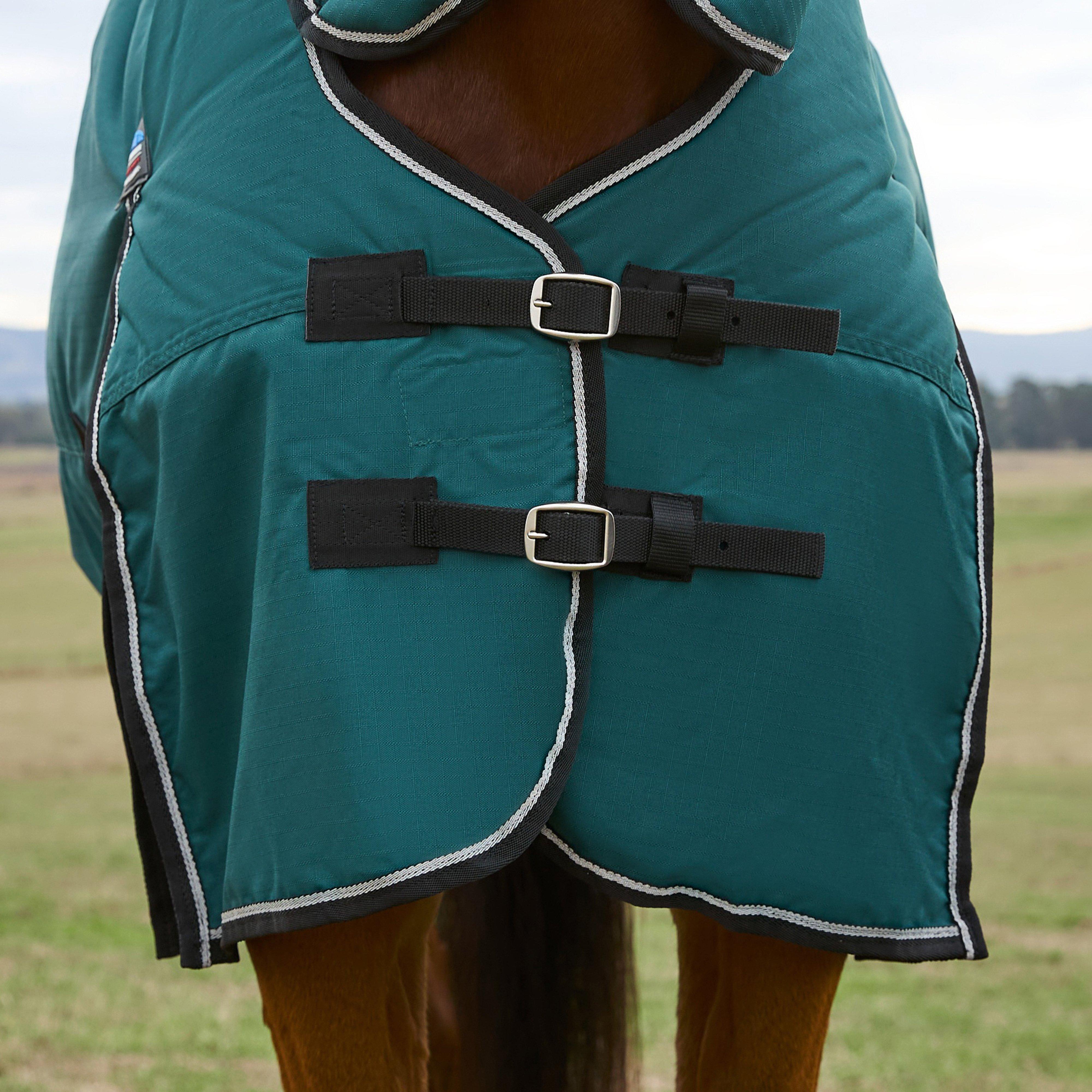 ComFiTec Classic Combo Neck 220g Mediumweight Turnout Rug Dark Blue/Coffee