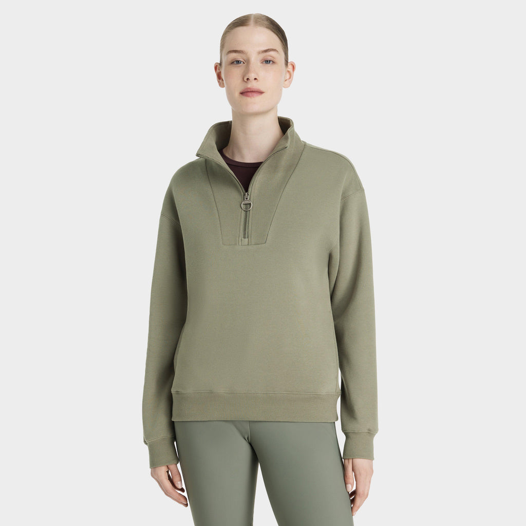 Womens Keira Quarter Neck Sweater Rosemary