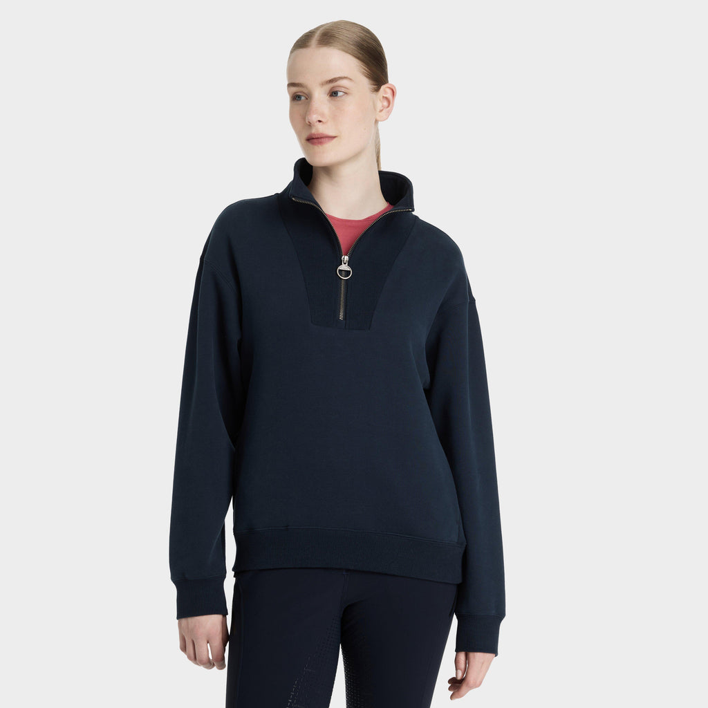 Womens Keira Quarter Neck Sweater Navy