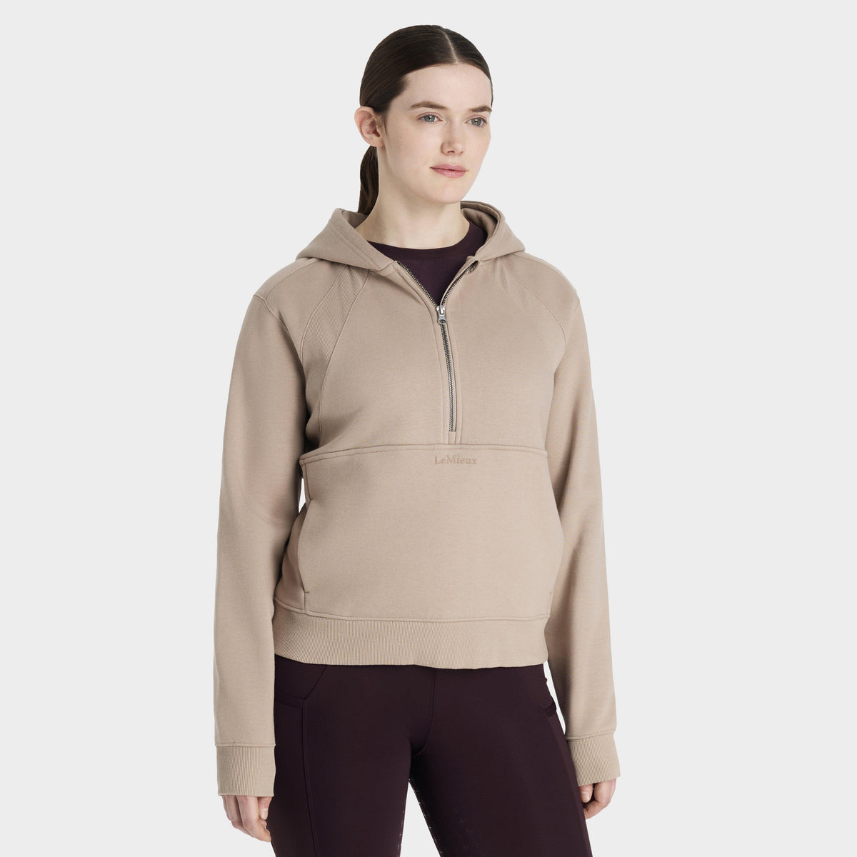 Womens Henrietta Half Zip Hoodie Almond