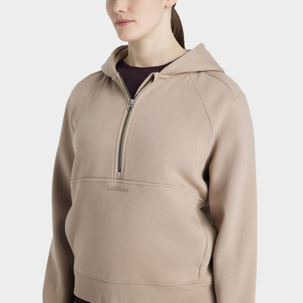 Womens Henrietta Half Zip Hoodie Almond