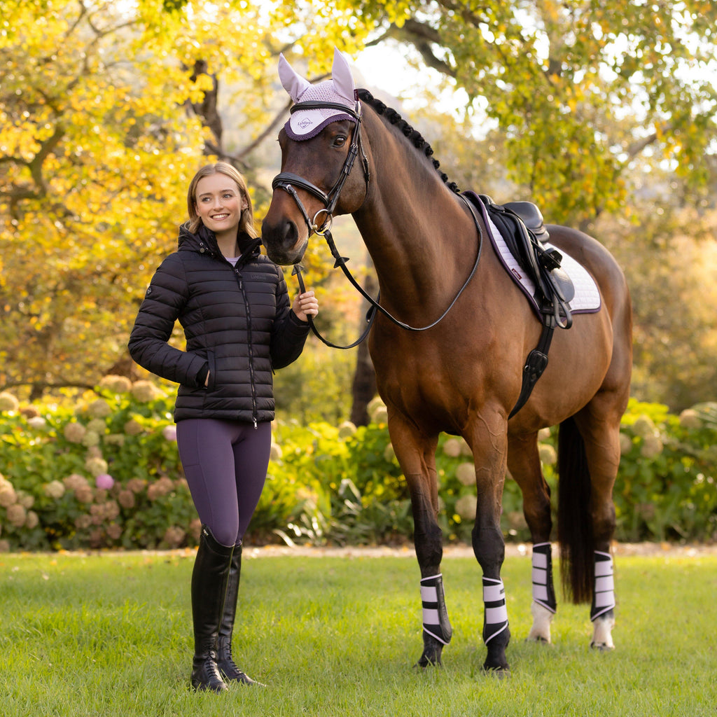 Womens Rose Hooded Puffer Jacket Black