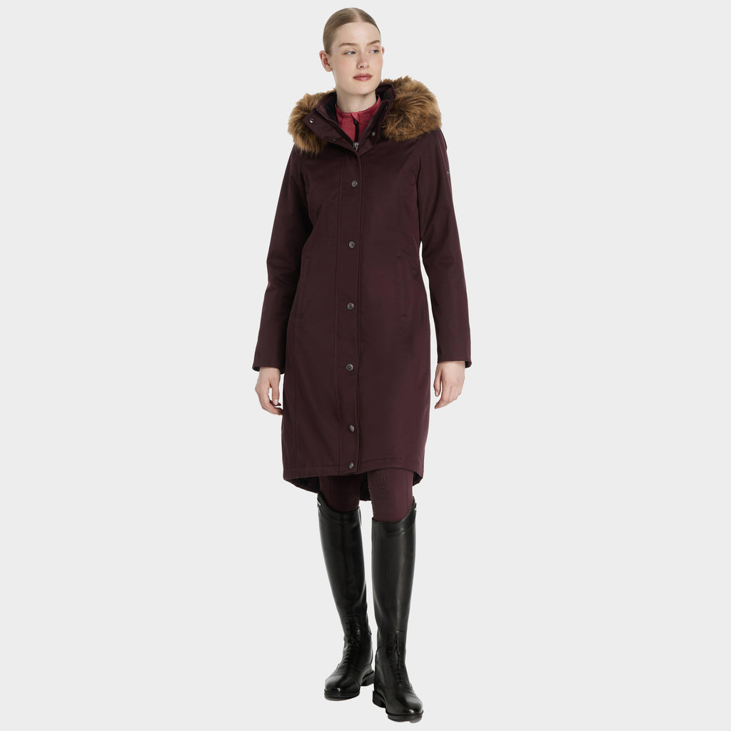 Womens Anya Waterproof Riding Coat Damson