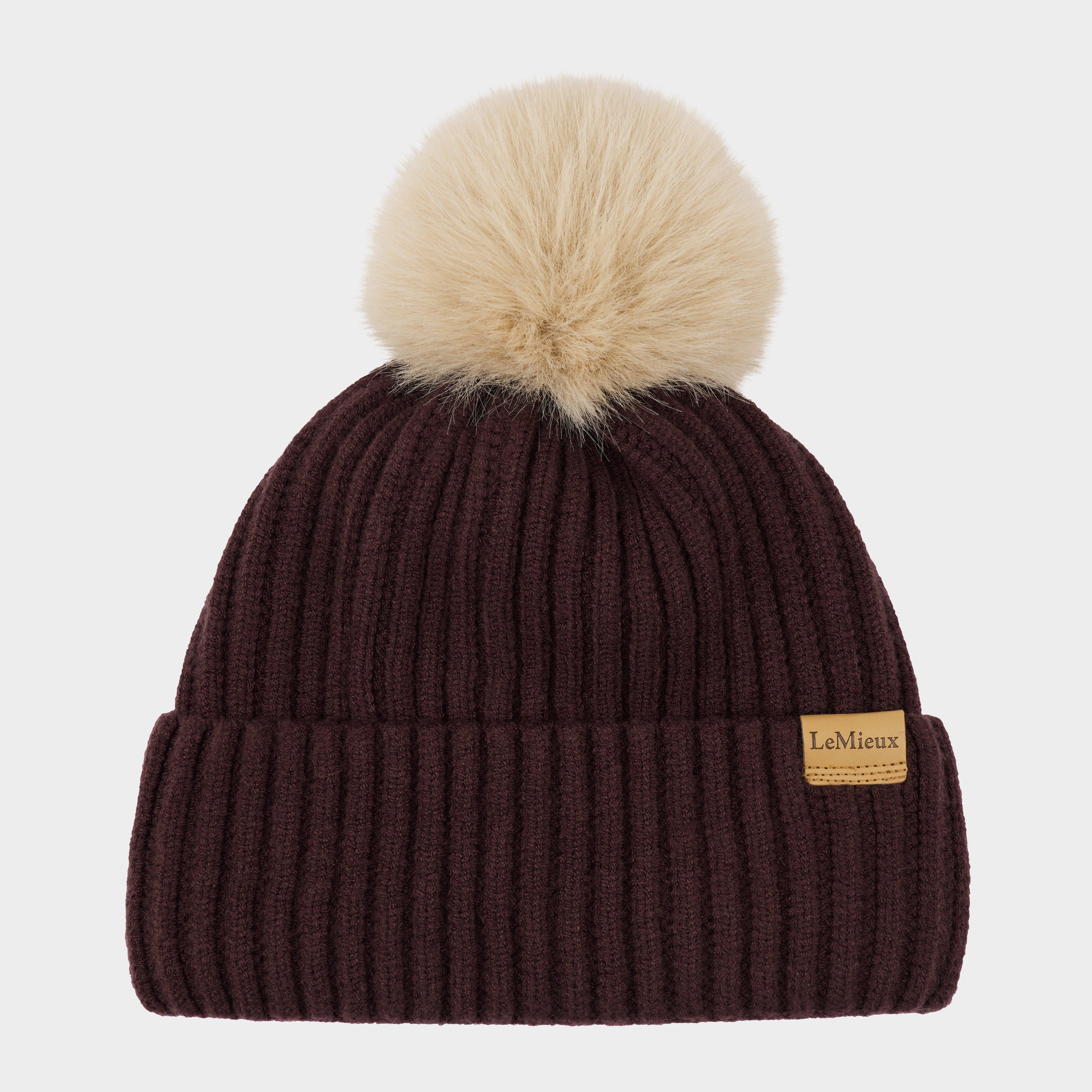 Womens Clara Ribbed Beanie Damson