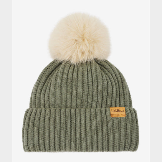 Womens Clara Ribbed Beanie Rosemary