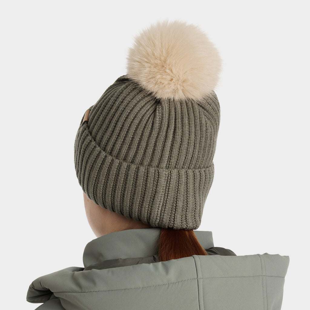 Womens Clara Ribbed Beanie Rosemary