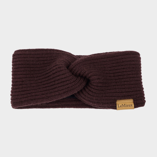 Womens Clara Ribbed Knit Headband Damson