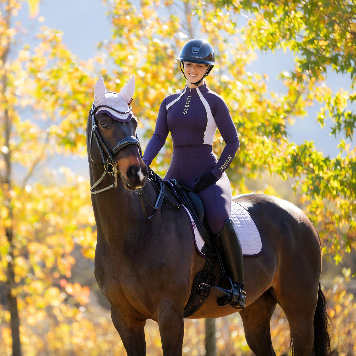 Suede Dressage Saddle Pad Lilac