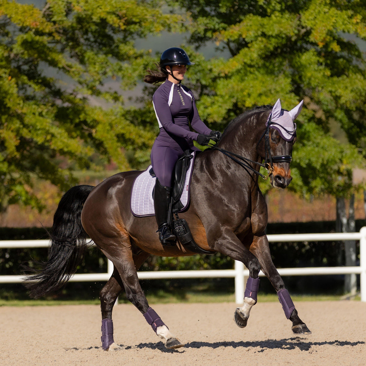Suede Dressage Saddle Pad Lilac