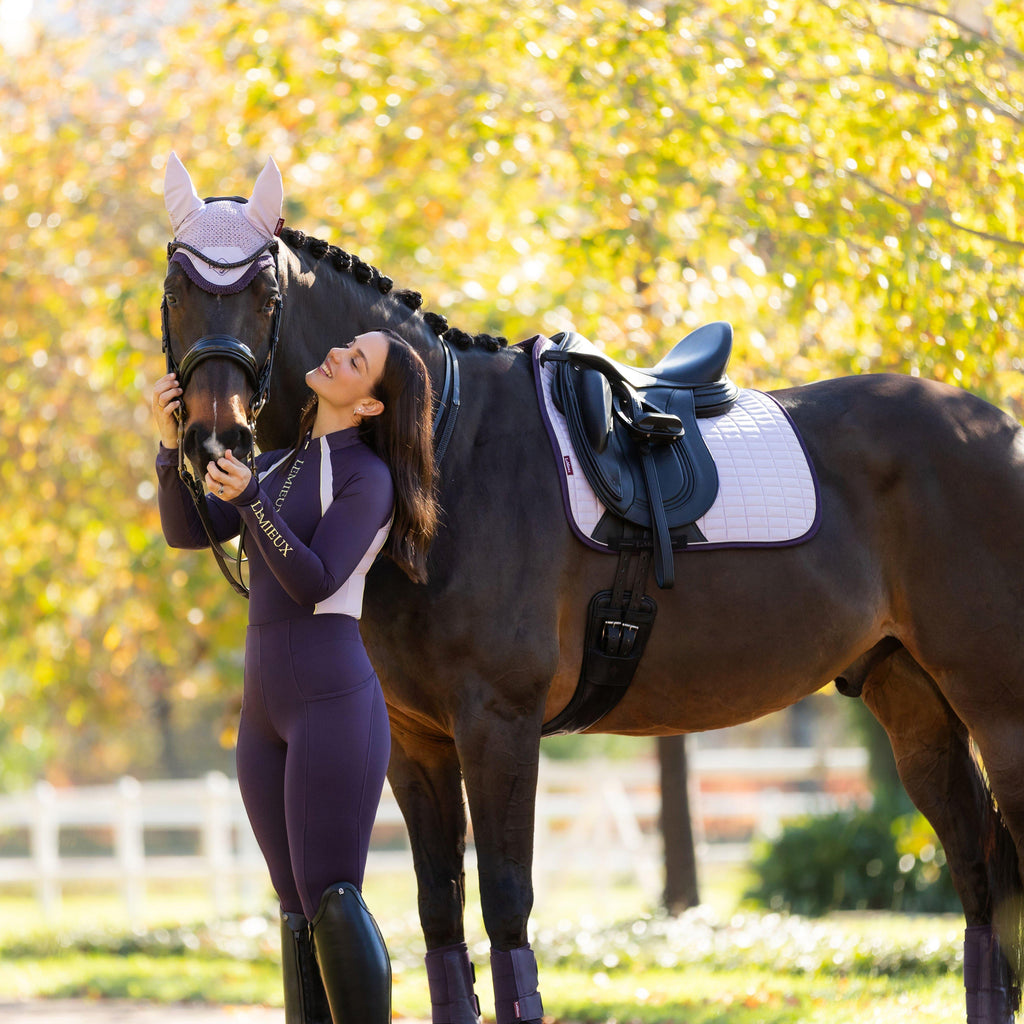 Suede Dressage Saddle Pad Lilac