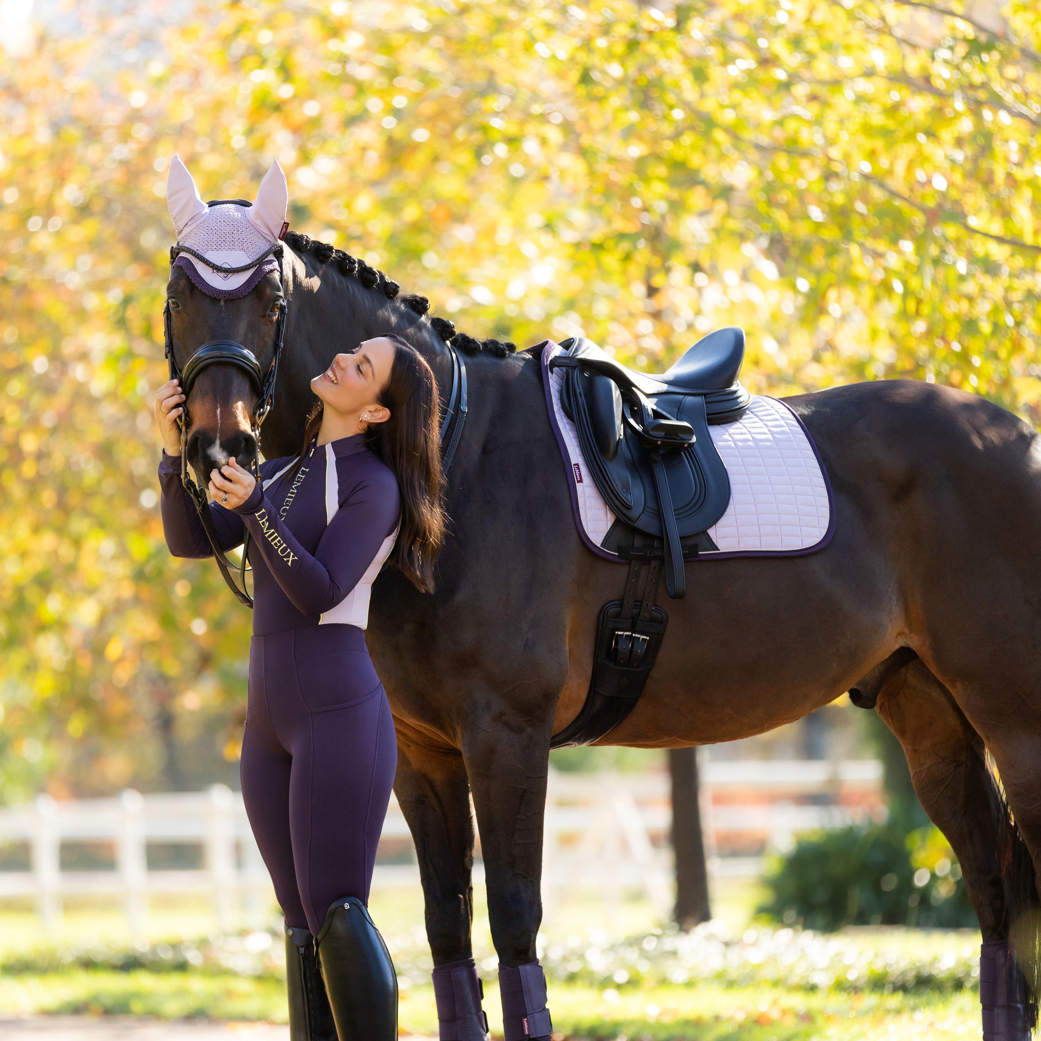 Suede Dressage Saddle Pad Lilac