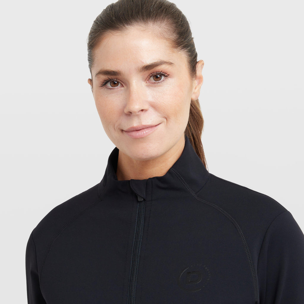 Womens Versatile Fitted Zip Through Jacket Black