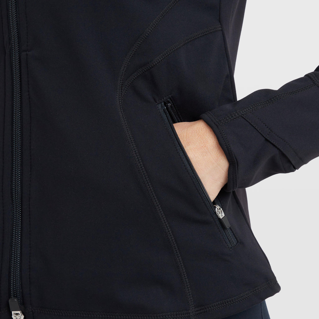 Womens Versatile Fitted Zip Through Jacket Black