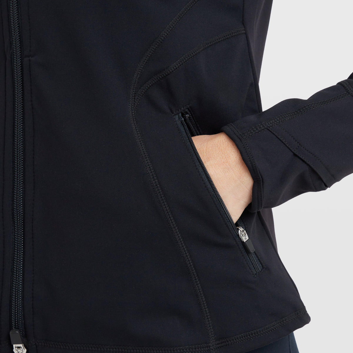 Womens Versatile Fitted Zip Through Jacket Black