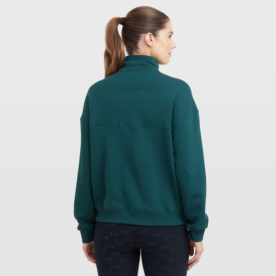 Womens 1/4 Zip Fleece Pullover Deep Emerald Green