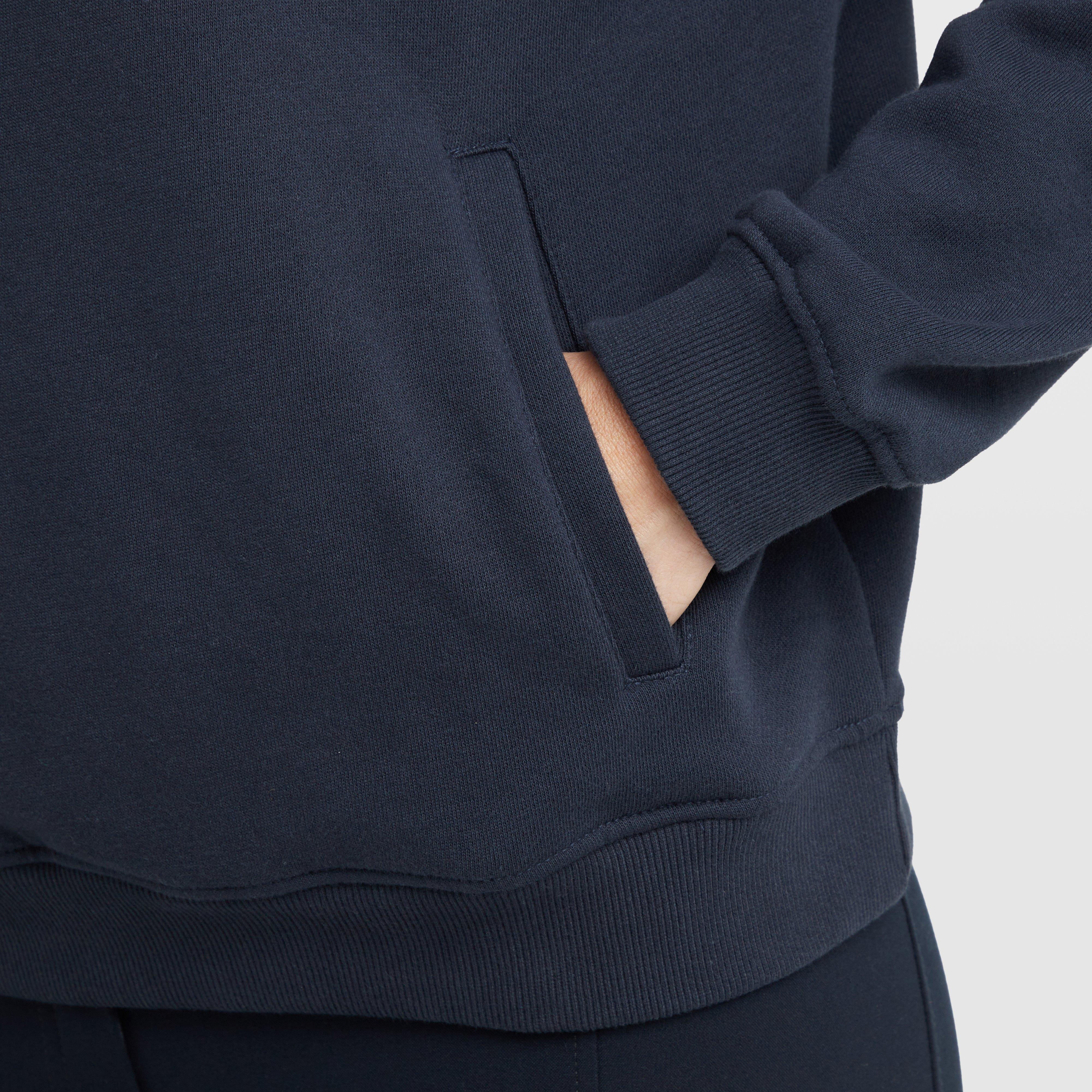 Womens 1/4 Zip Hooded Fleece Pullover Navy