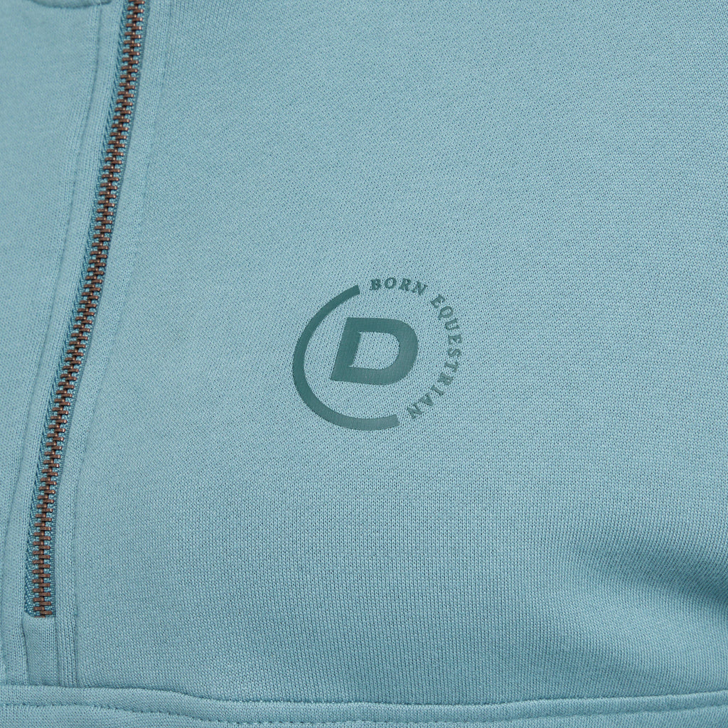 Womens the 1/4 Zip Hooded Fleece Pullover Washed Teal