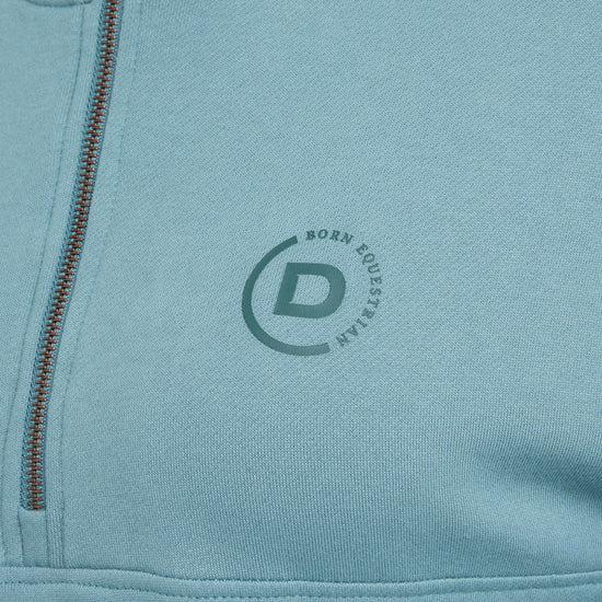 Womens the 1/4 Zip Hooded Fleece Pullover Washed Teal