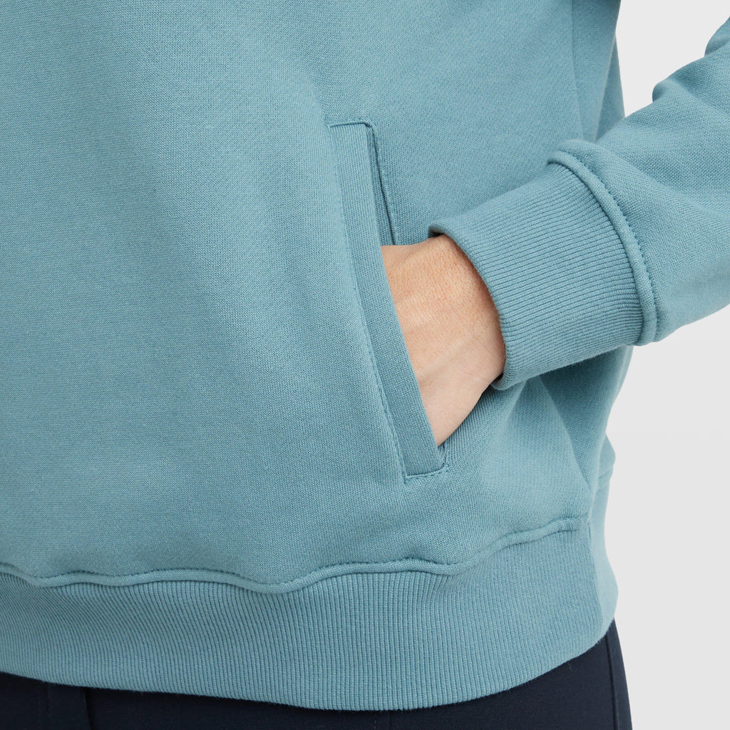 Womens the 1/4 Zip Hooded Fleece Pullover Washed Teal