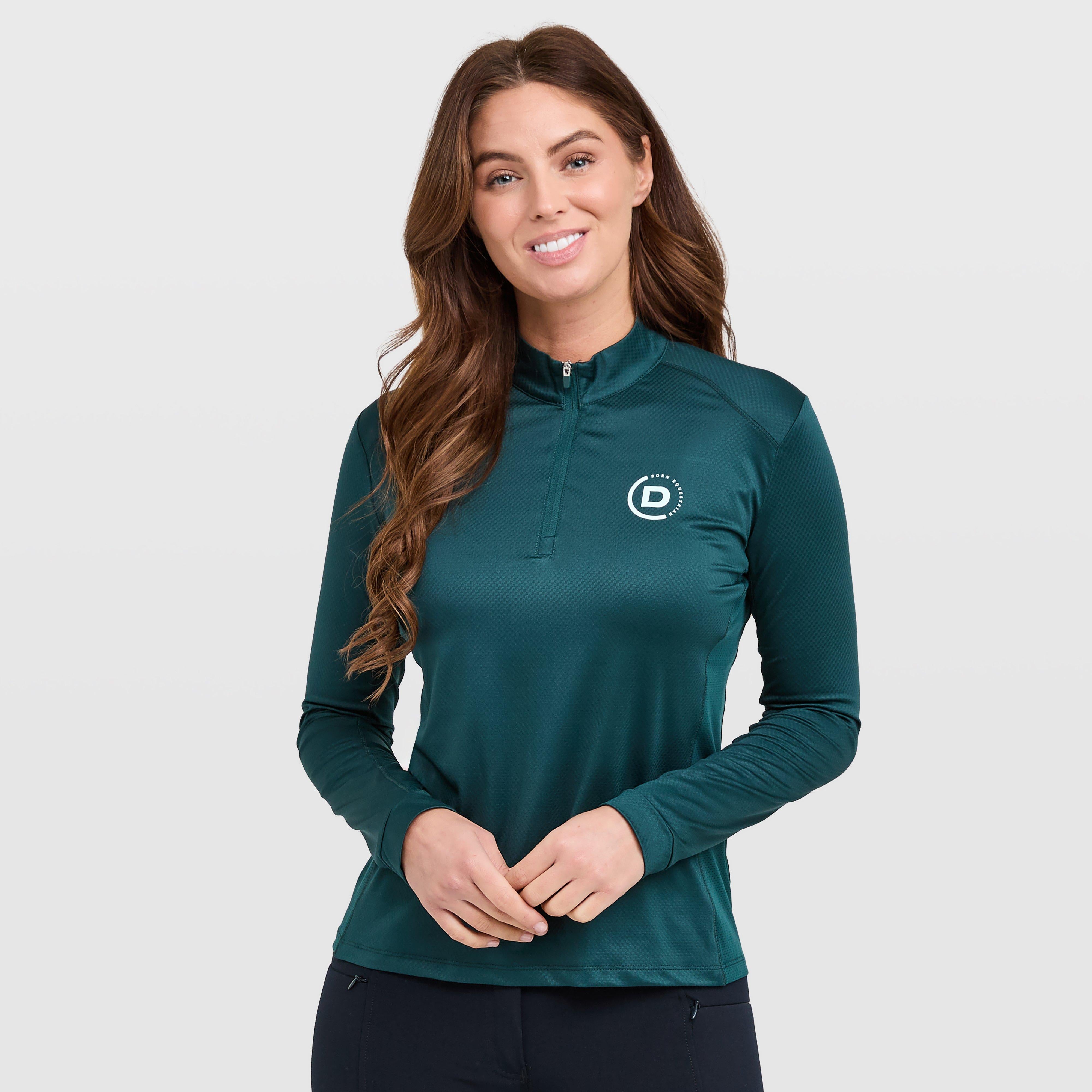 Womens Breathable Long Sleeve Top Deep Emerald Green