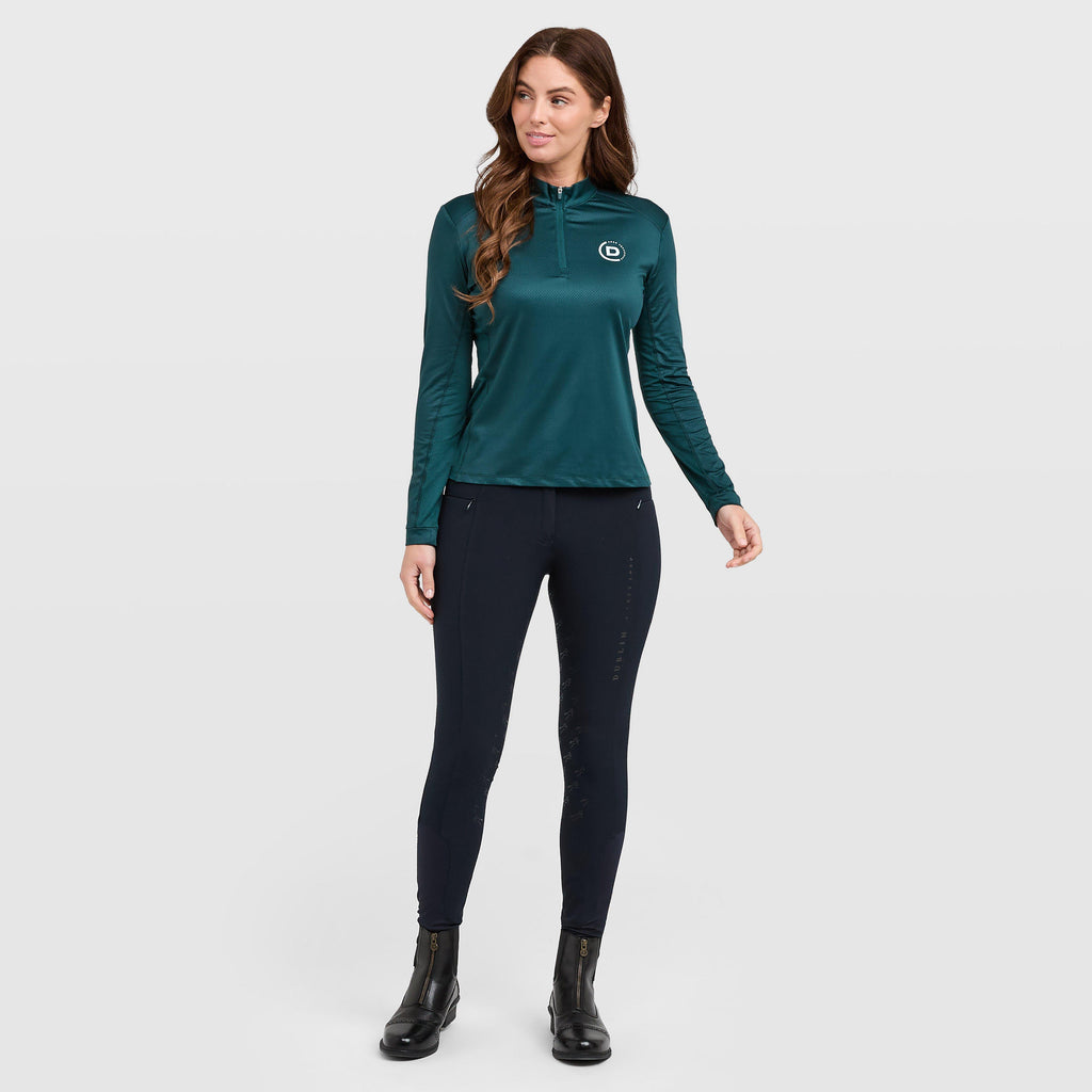 Womens Breathable Long Sleeve Top Deep Emerald Green