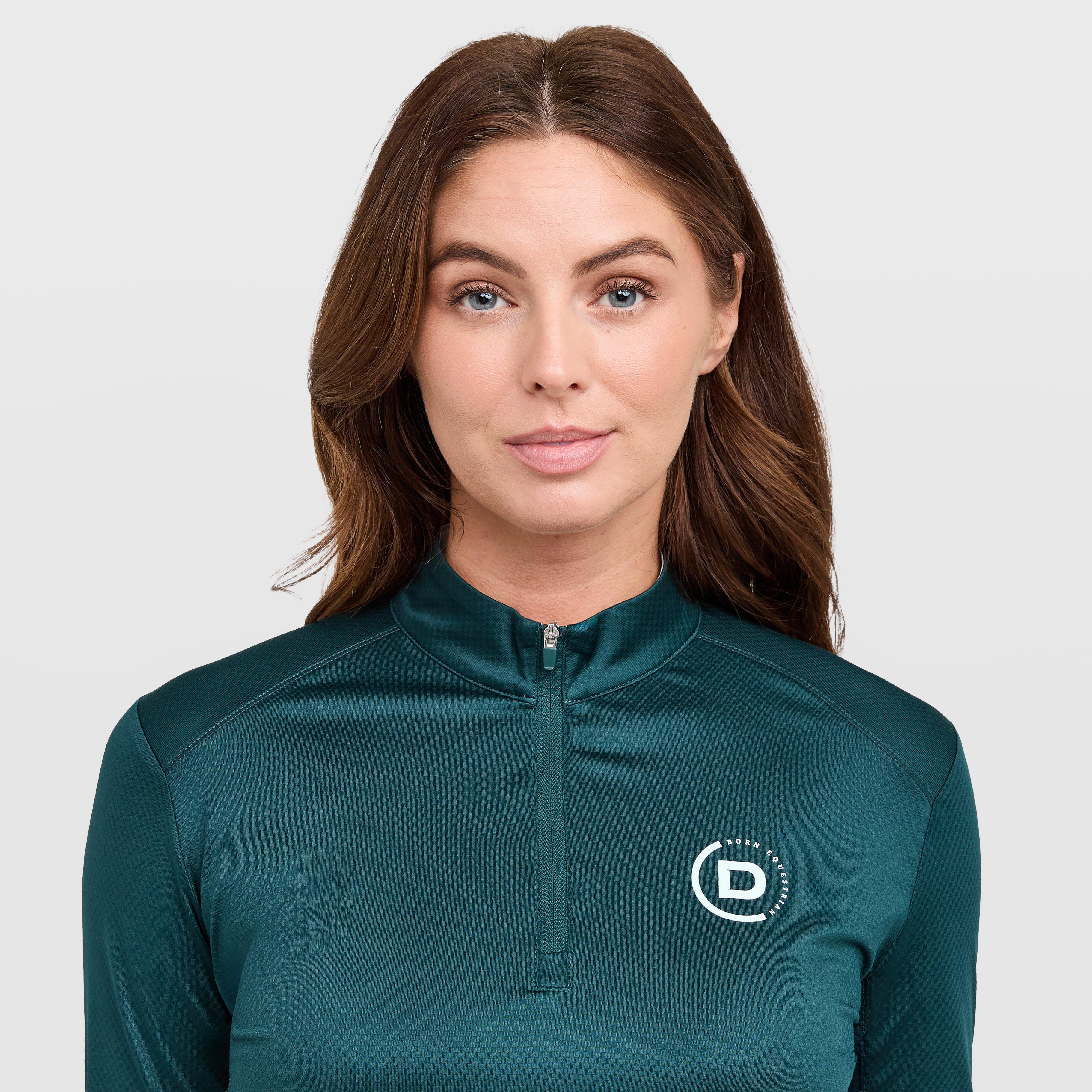 Womens Breathable Long Sleeve Top Deep Emerald Green