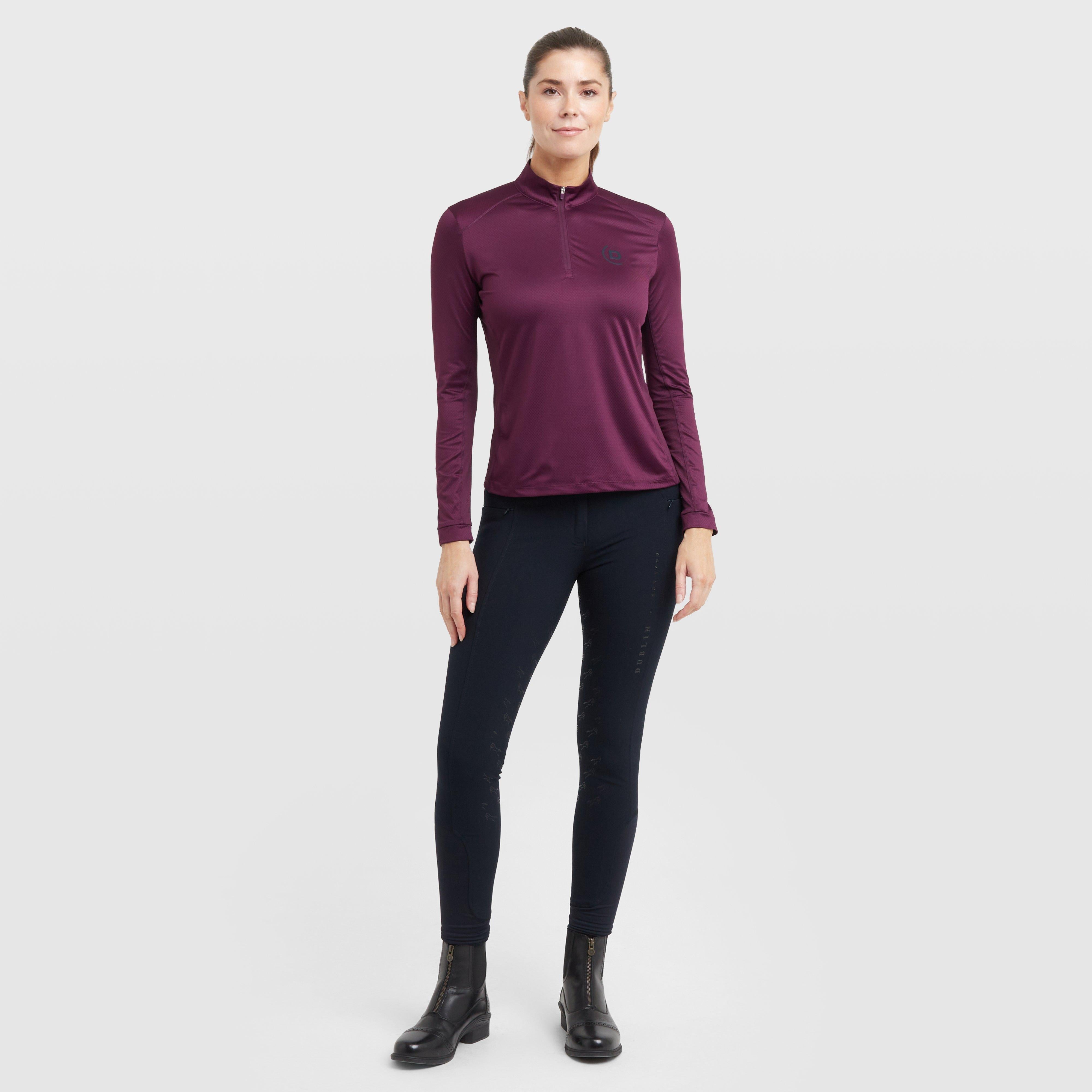 Womens Breathable Long Sleeve Top Purple Violet