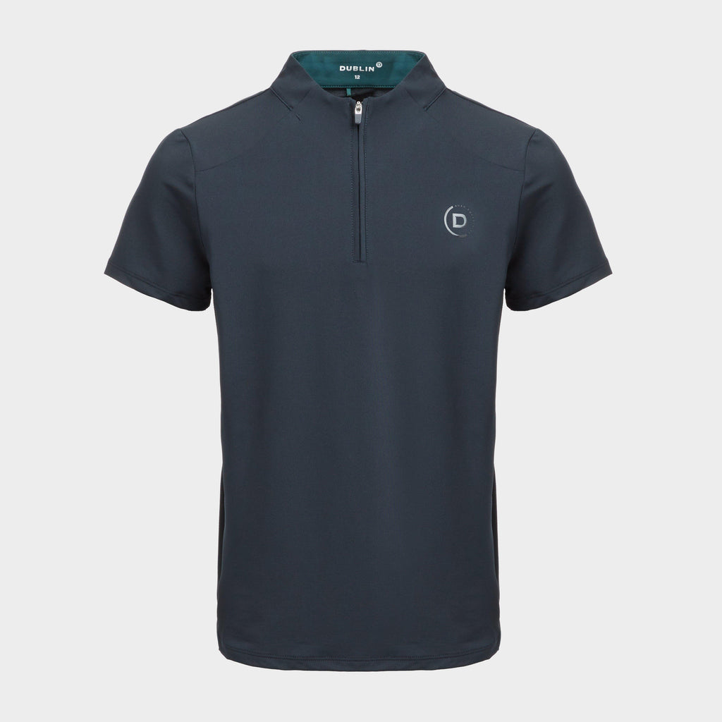 Kids 1/4 Zip Short Sleeve Top Navy