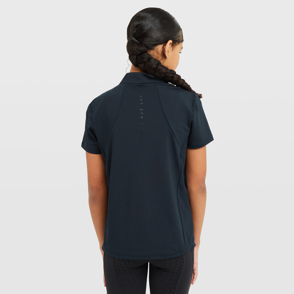 Kids 1/4 Zip Short Sleeve Top Navy