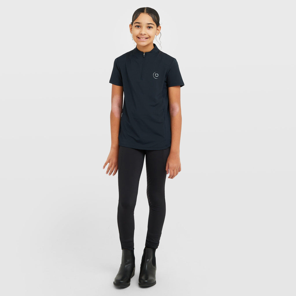 Kids 1/4 Zip Short Sleeve Top Navy