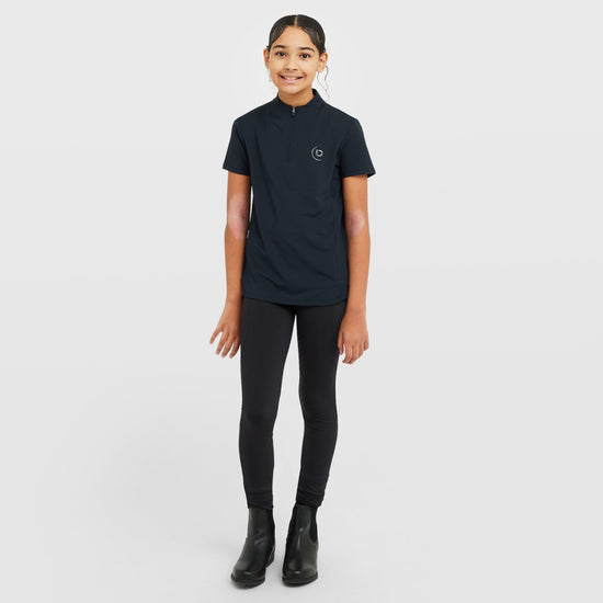 Kids 1/4 Zip Short Sleeve Top Navy