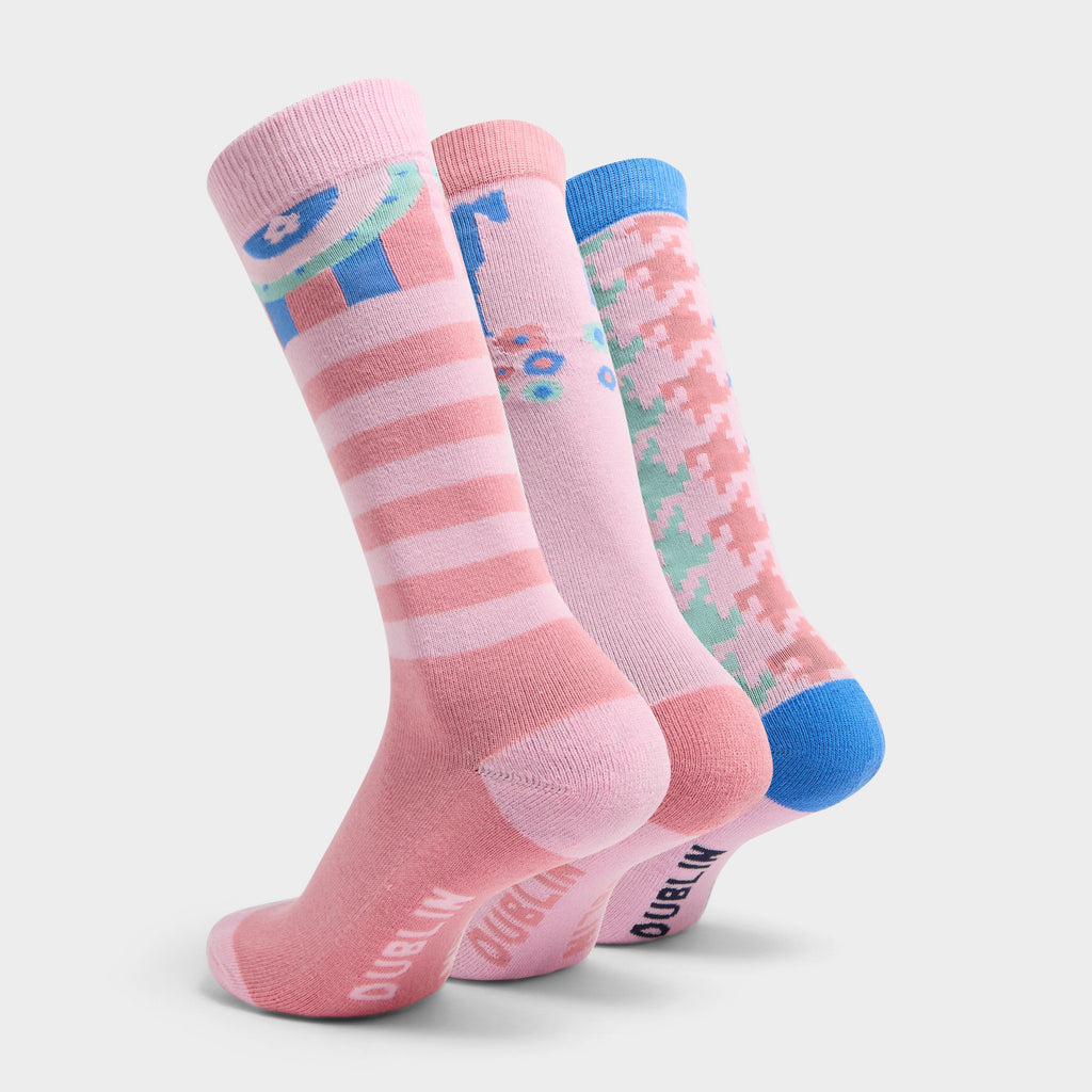 Kids' 3 Pack Socks Pastel Pink