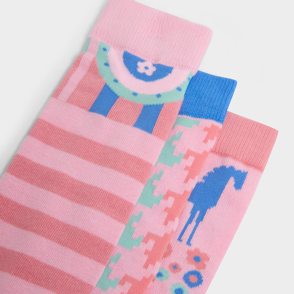 Kids' 3 Pack Socks Pastel Pink