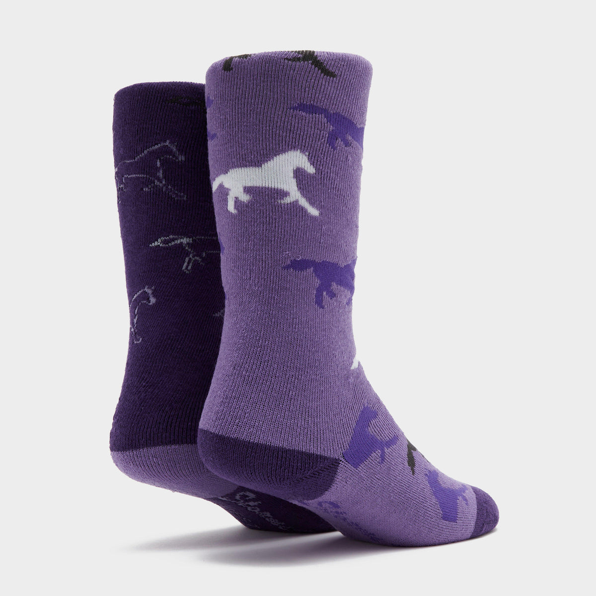 Kids Equestrian Midweight Horseshoe Socks Purple/Lilac