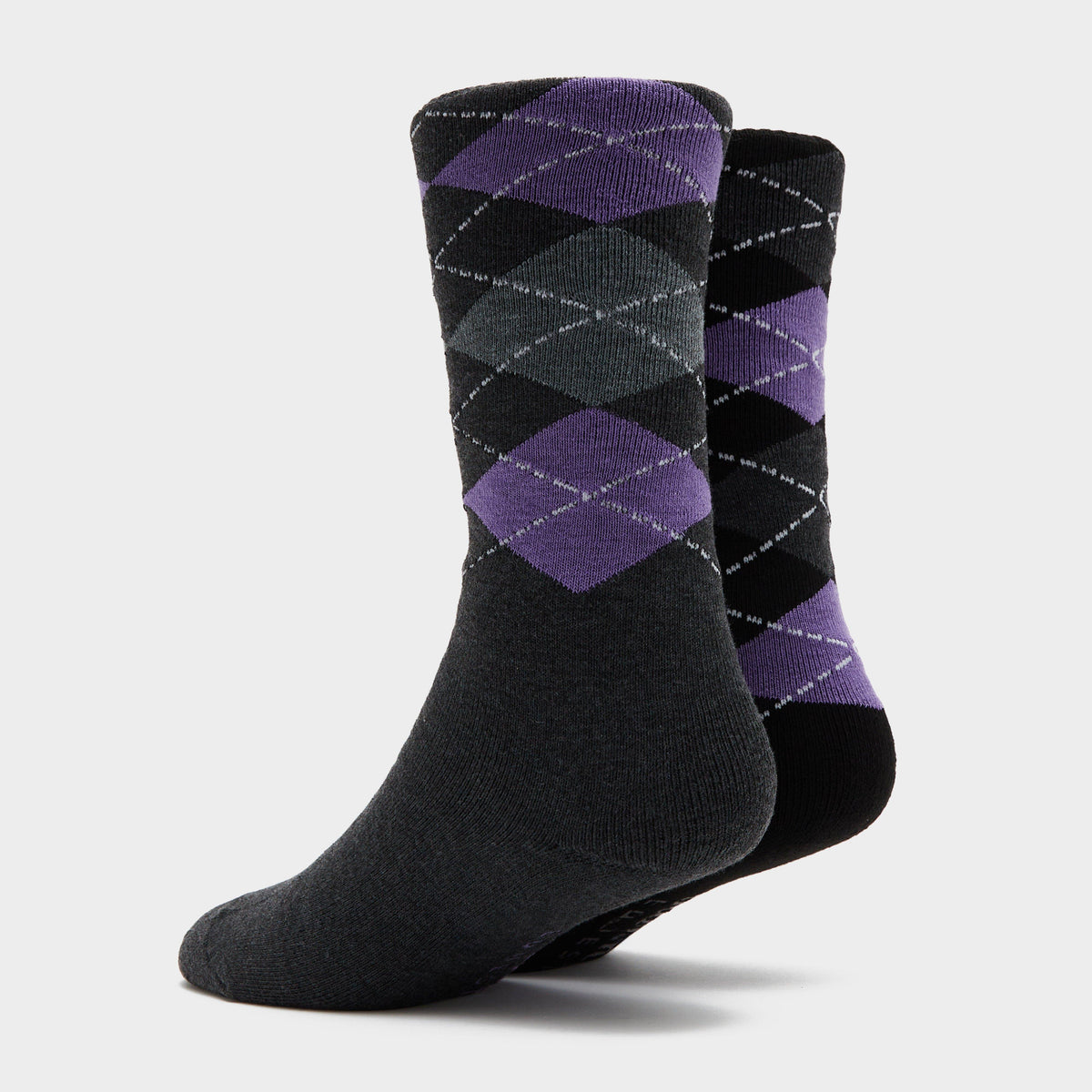 Womens Midweight Argyle Lingfield 2 Pack Socks Charcoal/Black