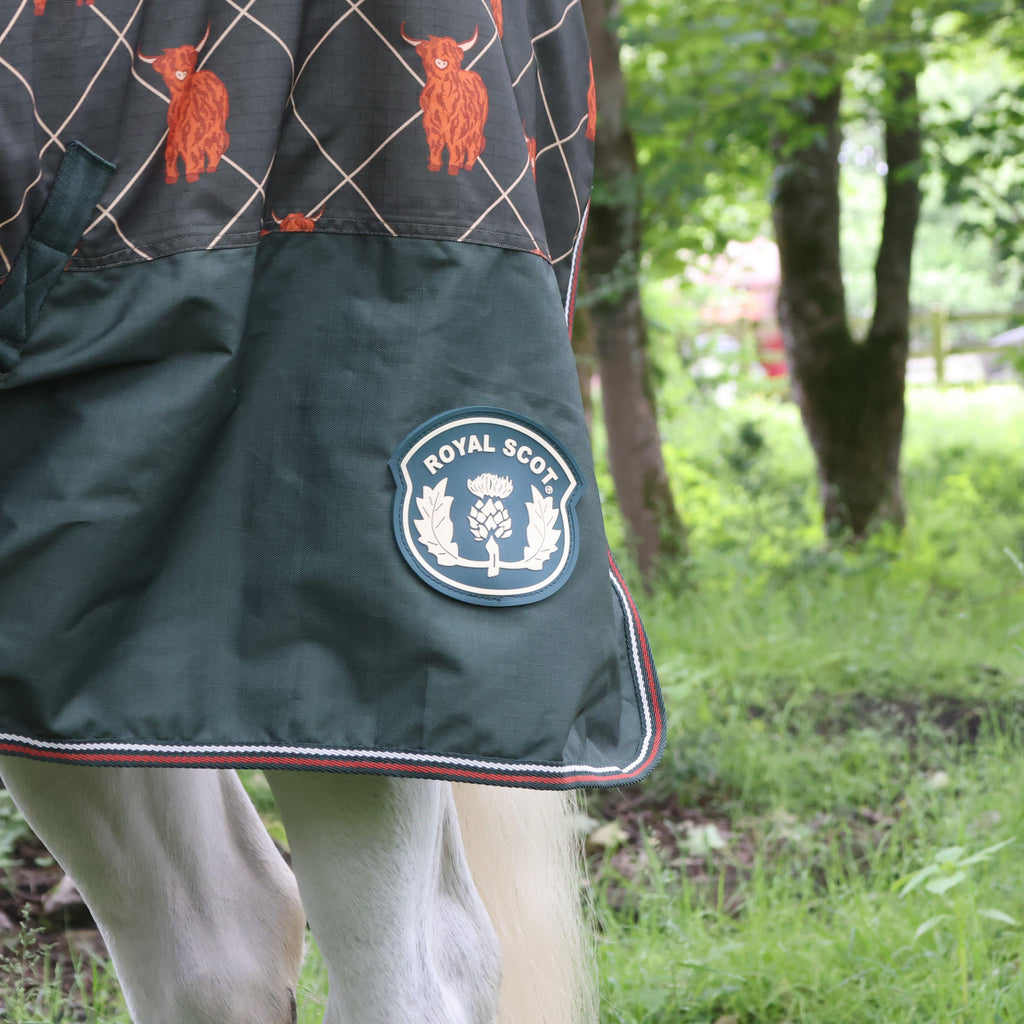 Original 100g Light-Medium Combo Neck Turnout Rug Olive Cow