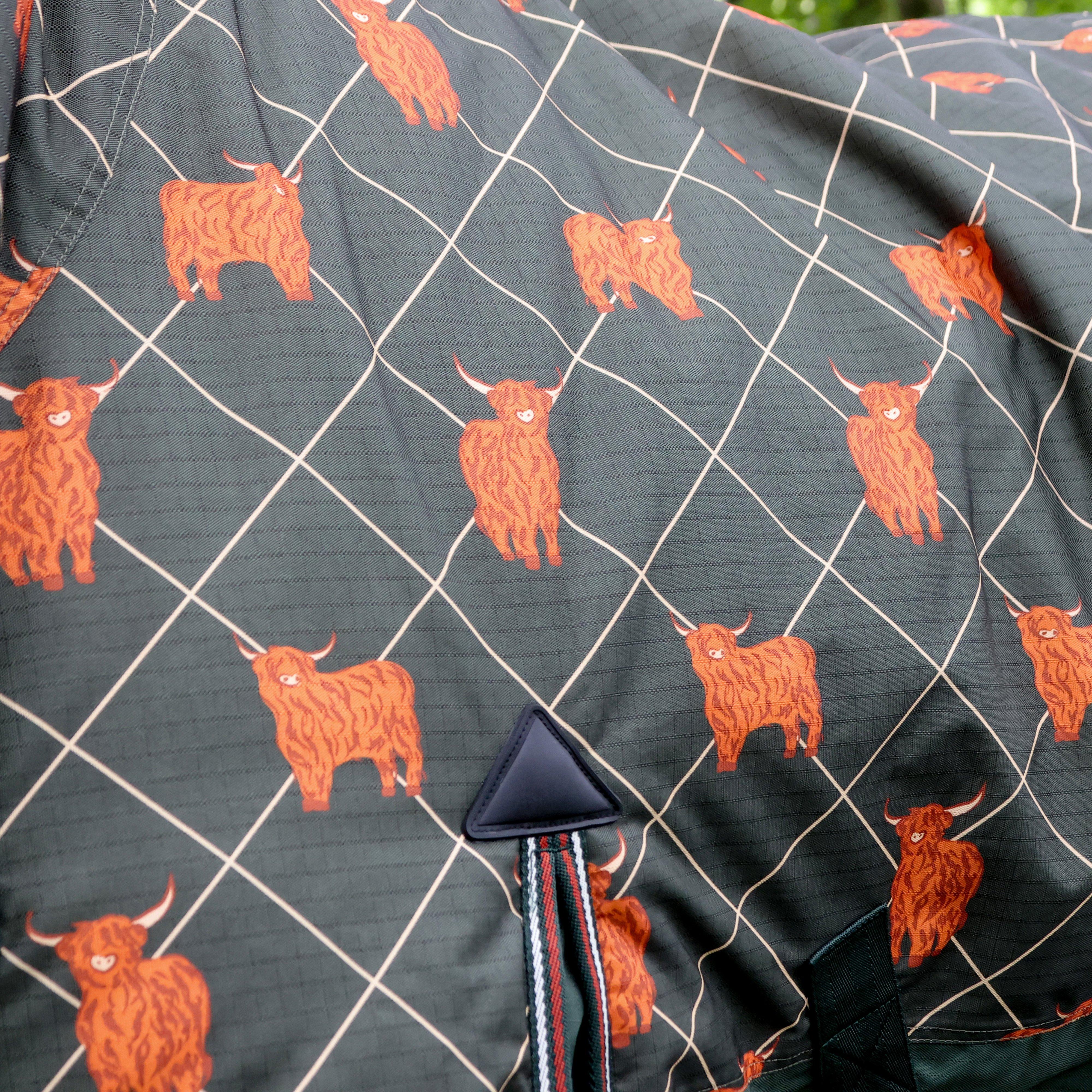 Original 100g Light-Medium Combo Neck Turnout Rug Olive Cow