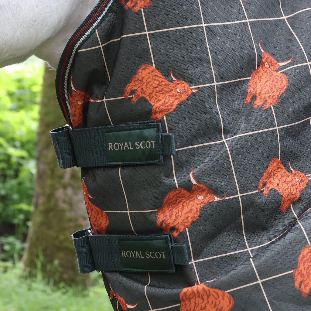 Original 100g Light-Medium Combo Neck Turnout Rug Olive Cow